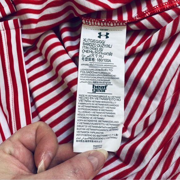 Under Armour Atlanta Falcons NFL Polo Shirt Football Red White Stripes Men’s XL - Picture 6 of 8